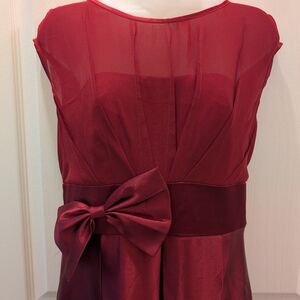 Beautiful Satin Burgundy Cocktail Dress